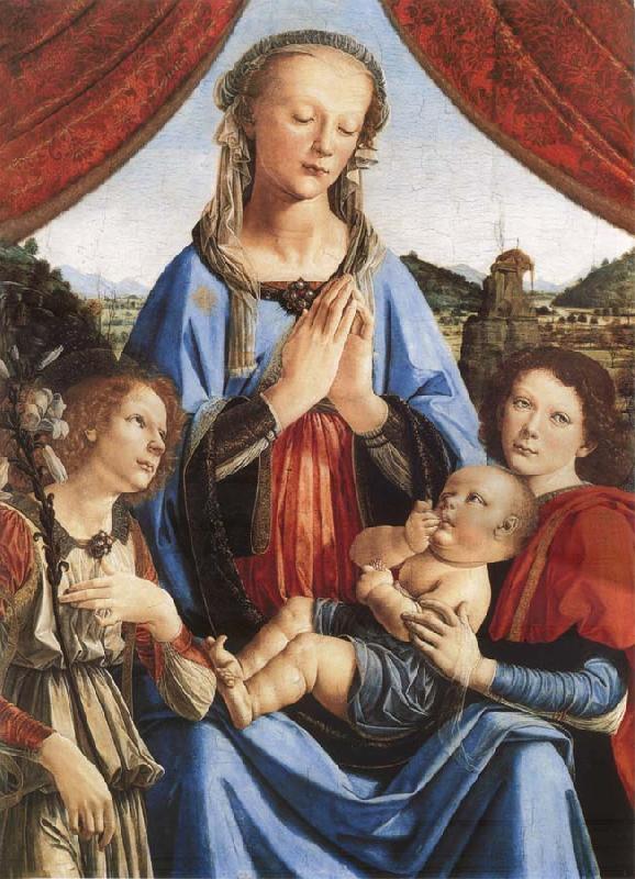 LEONARDO da Vinci Leonardo there Vinci and Andrea del Verrocchio, madonna with the child and angels France oil painting art